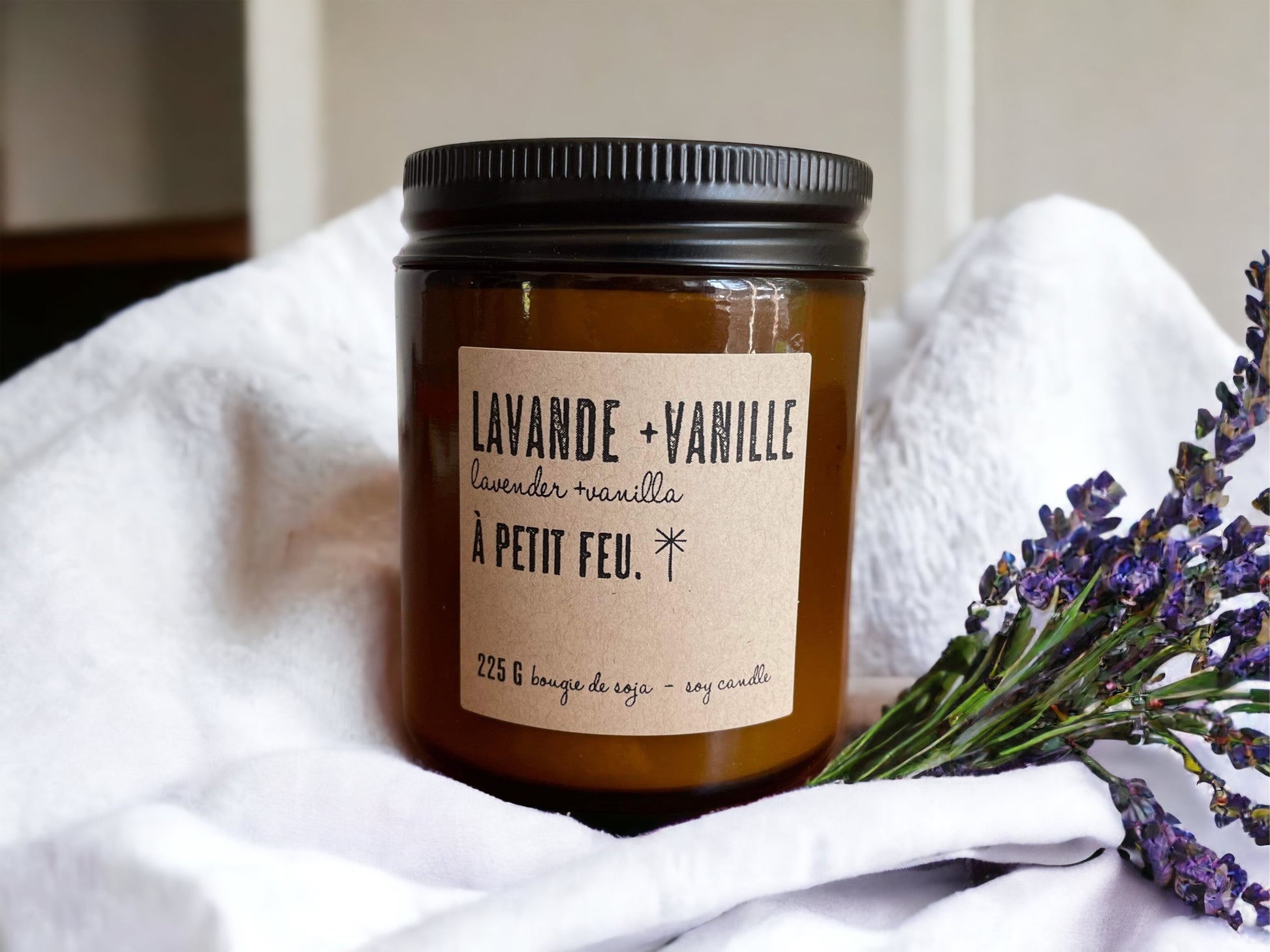 bougie pot ambre lavande vanille