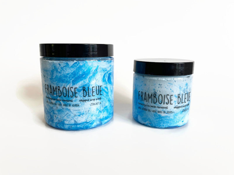 FRAMBOISE BLEUE. Savon exfoliant fouetté