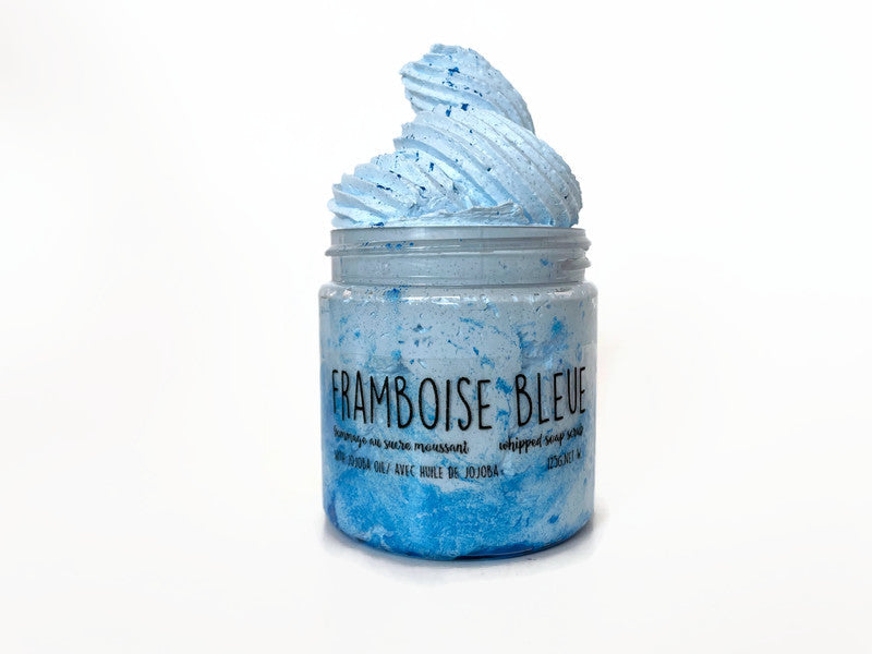 FRAMBOISE BLEUE. Savon exfoliant fouetté
